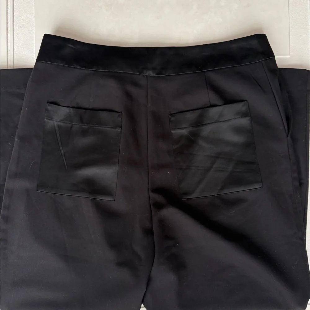 NWT Zara Dress Pants Asymmetrical Waist with Satin Trim Black Size XS - Picture 6 of 9